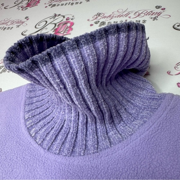 Carroll reed sweater turtleneck lilac purple snowflake bling diamond crystals - Picture 3 of 8